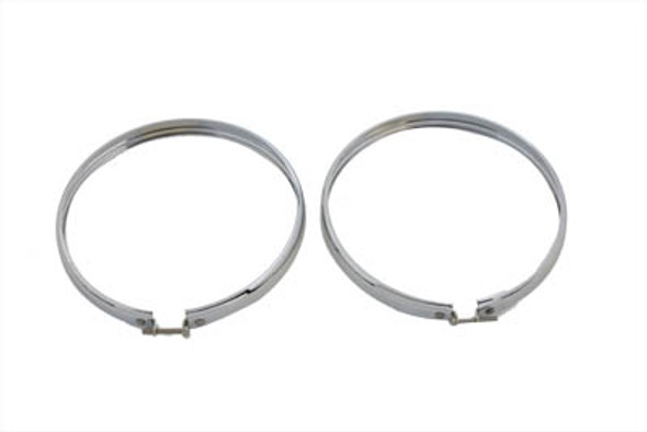 V-Twin - 33-0522 - 5-3/4 inch Headlamp Chrome Outer Rim Set