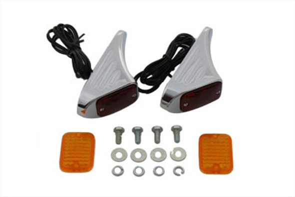 V-Twin - 33-0556 - Deco Marker Lamp Set Bulb Type With Red and Amber Lenses
