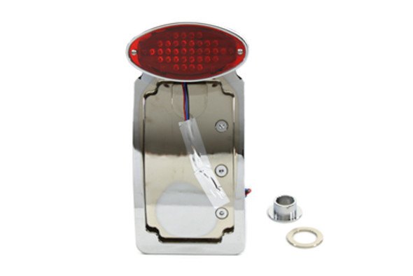 V-Twin - 33-0569 - Chrome Tail Lamp Assembly With Oval Lamp