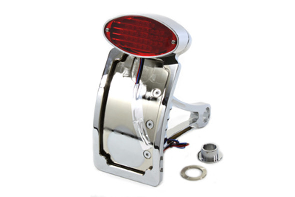 V-Twin - 33-0569 - Chrome Tail Lamp Assembly With Oval Lamp