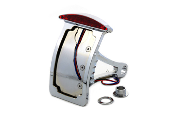 V-Twin - 33-0593 - Chrome Slice LED Vertical Mount Tail Lamp Assembly