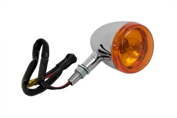 V-Twin - 33-0598 - Chrome Front Torpedo Style Turn Signal