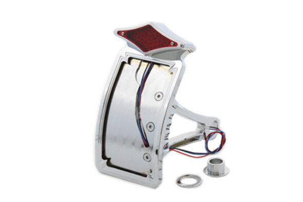 V-Twin - 33-0631 - Diamond LED Tail Lamp Assembly Vertical Curved Style