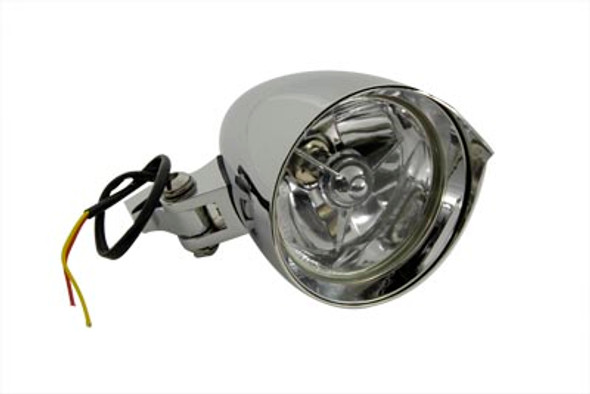 V-Twin - 33-0659 - 4-1/2 inch Round Chrome Billet Headlamp