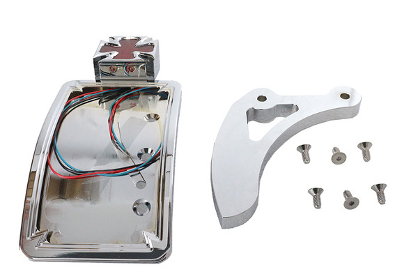 V-Twin - 33-0687 - Chrome Curved Maltese Style Tail Lamp Kit