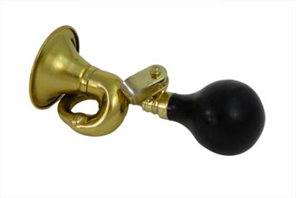 V-Twin - 33-0703 - Classic Bugle Style Brass Squeeze Horn