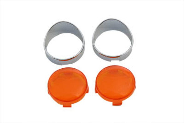 V-Twin - 33-0718 - Turn Signal Bullet Flat Lens Visor Set