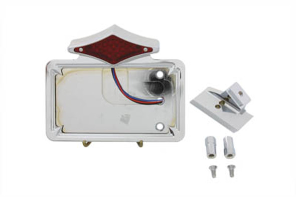 V-Twin - 33-0772 - Chrome Horizontal LED Tail Lamp Kit Diamond Style