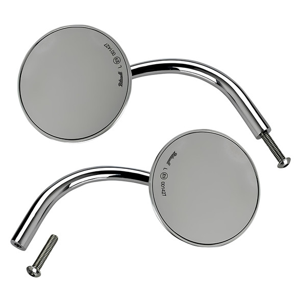 Biltwell - Large Round Harley Davidson Mirror Set w/ 1" Mount