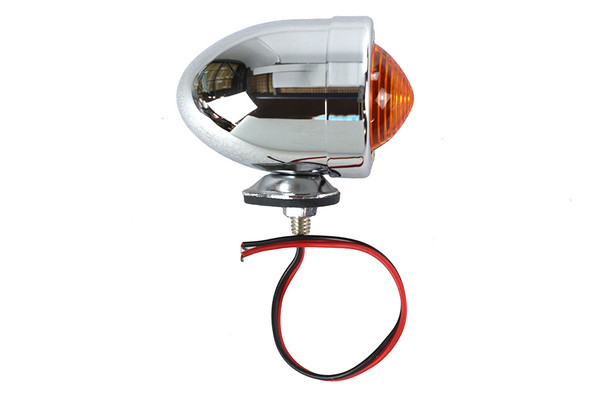 V-Twin - 33-0966 - Chrome Bullet Marker Lamp 2 Wire Type