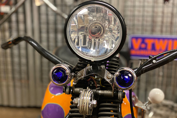 V-Twin - 33-1140 - Blue Faceted Tail Lamp Lens Set