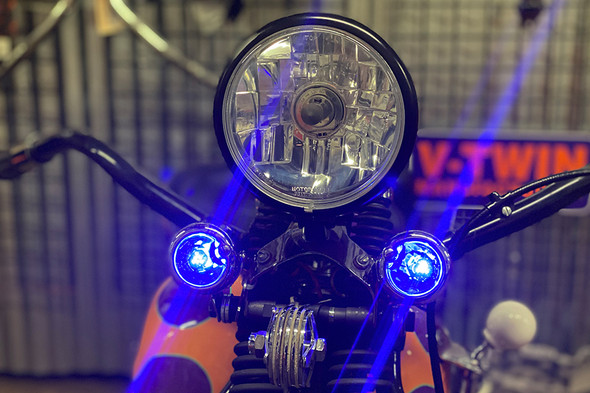 V-Twin - 33-1140 - Blue Faceted Tail Lamp Lens Set