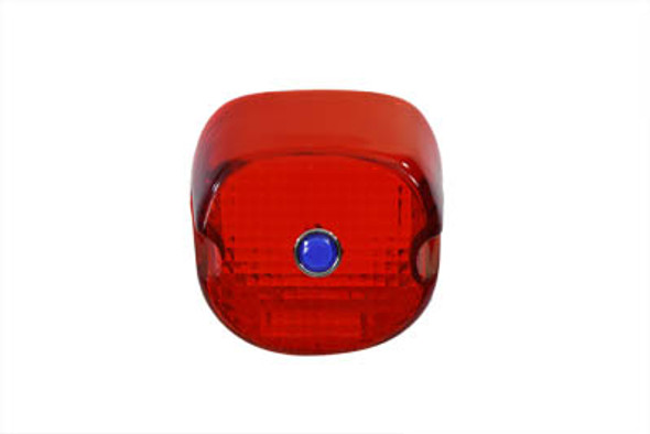V-Twin - 33-1153 - Tail Lamp Lens Laydown Style Red with Blue Dot