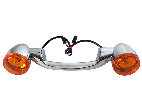 V-Twin - 33-1175 - Chrome Revox Turn Signal Bar with Lamps