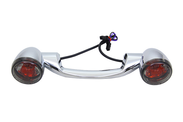 V-Twin - 33-1177 - Chrome Steel Revox Turn Signal Bar with Lamps