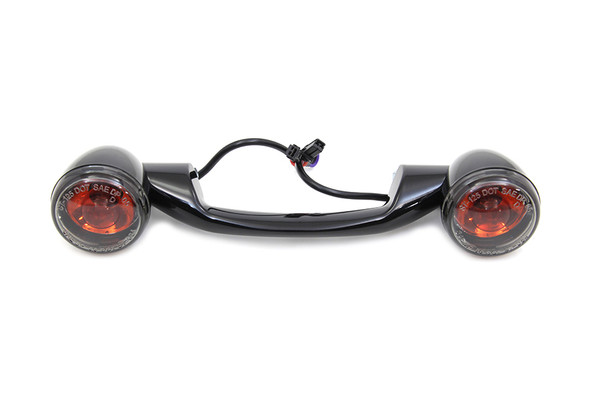 V-Twin - 33-1178 - Black Revox Turn Signal Bar with Lamps