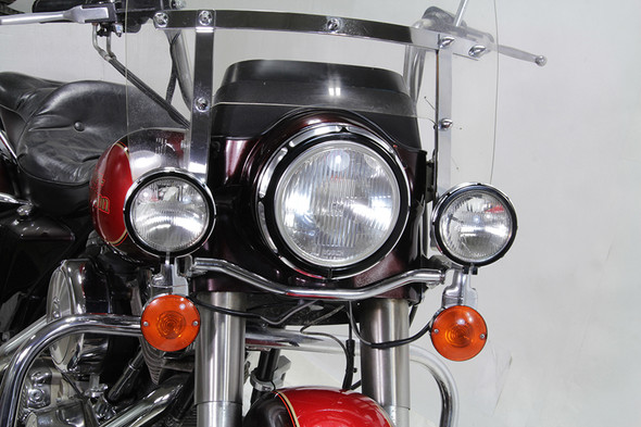 V-Twin - 33-1198 - Billet Spotlamp Trim Set Black