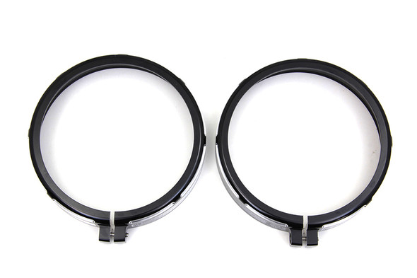 V-Twin - 33-1198 - Billet Spotlamp Trim Set Black