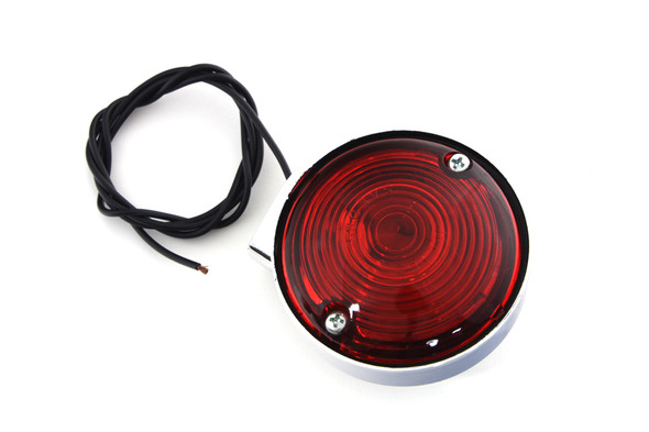 V-Twin - 33-1232 - Chrome Turn Signal Front and Rear Red