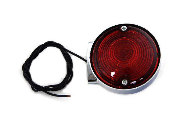 V-Twin - 33-1232 - Chrome Turn Signal Front and Rear Red