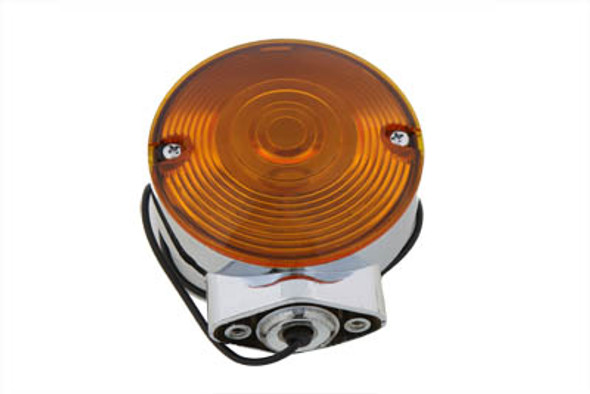 V-Twin - 33-1240 - Chrome Turn Signal Front Amber