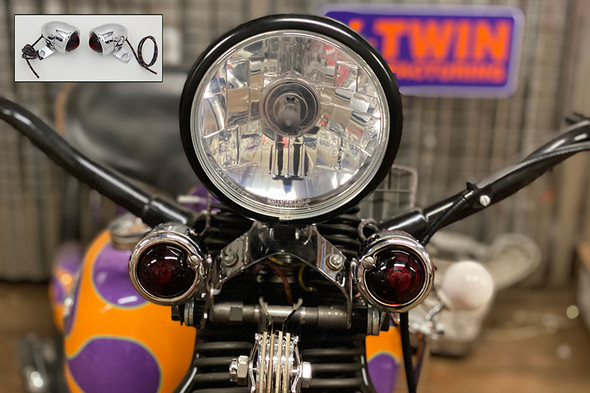 V-Twin - 33-1394 - Replica Guide Bullet Turn Signal Set Front