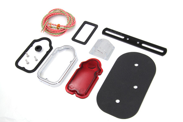 V-Twin - 33-1399 - Tombstone Tail Lamp Parts Rebuild Kit - Fits 1947-1948 Harley-Davidson FL, 1947-1949 W