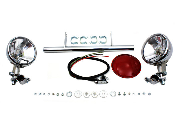 V-Twin - 33-1404 - Chrome Spring Fork Spotlamp Kit