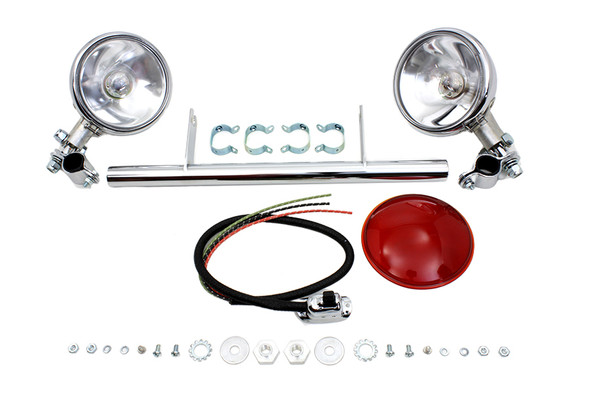 V-Twin - 33-1404 - Chrome Spring Fork Spotlamp Kit