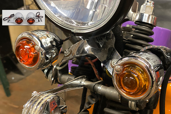V-Twin - 33-1417 - Replica Guide Signal Lamp Set Rear