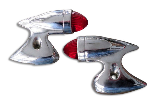 V-Twin - 33-1429 - Gunner Style Marker Lamp Set - Fits 1941-1957 Harley-Davidson FL