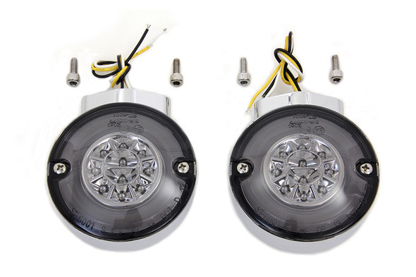 V-Twin - 33-1441 - Chrome LED Turn Signal Set Front