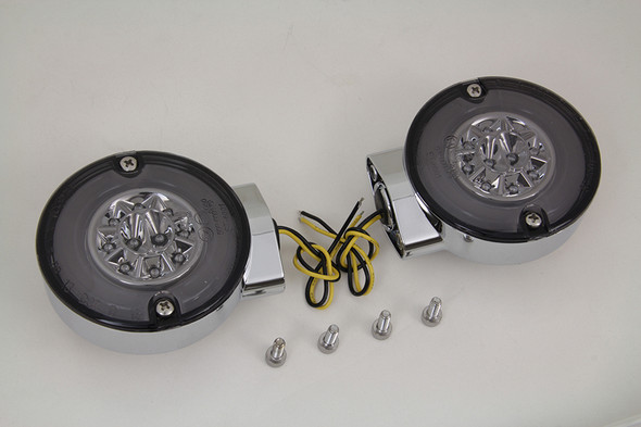 V-Twin - 33-1443 - Chrome LED Turn Signal Set Rear