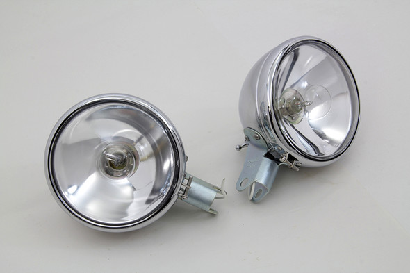 V-Twin - 33-1520 - Replica Chrome Guide Spotlamp Set 6 Volt