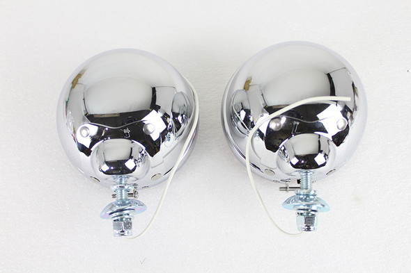 V-Twin - 33-1558 - Red and Blue Police Spotlamp Set - Fits 1949-1984 Harley-Davidson FL