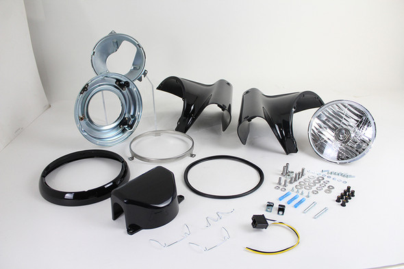 V-Twin - 33-1568 - Headlamp Cowl Kit Black