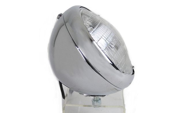 V-Twin - 33-1618 - Vintage 7 inch Round Headlamp 6 Volt
