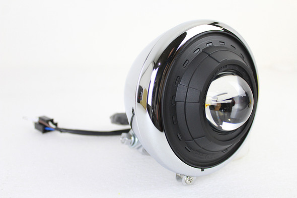 V-Twin - 33-1622 - 5-1/2 inch Fish Eye Headlamp Chrome