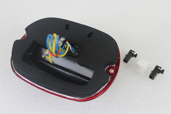 V-Twin - 33-1640 - Red Lens Tail Lamp with LED Turn Signals - Fits 1999-2013 Harley-Davidson FL, FX, XL