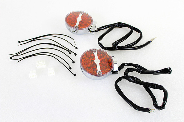 V-Twin - 33-1677 - Amber LED Flat Lens Turn Signal Set