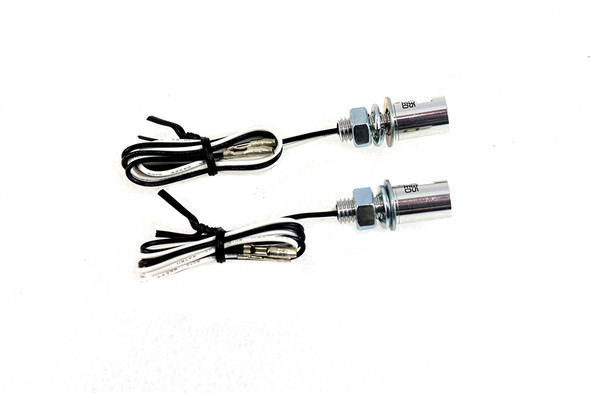 V-Twin - 33-1683 - Chrome Burdett License Plate Bolt Set with LED