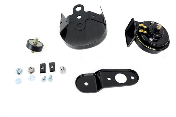 V-Twin - 33-1729 - Softail Horn Kit with Black Cover - Fits 1984-1999 Harley-Davidson FXST, FLST