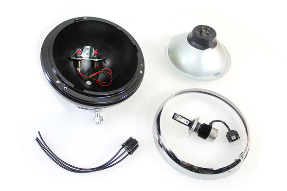 V-Twin - 33-1769 - 7 inch 12 Volt LED Headlamp Black