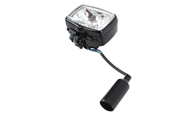 V-Twin - 33-1818 - 12 Volt Chopper Rectangular Headlamp Black