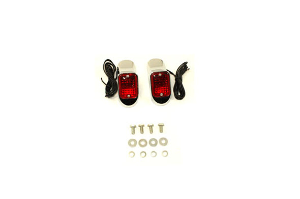 V-Twin - 33-1920 - Flush Deco Marker Lamp Set with Red Lens