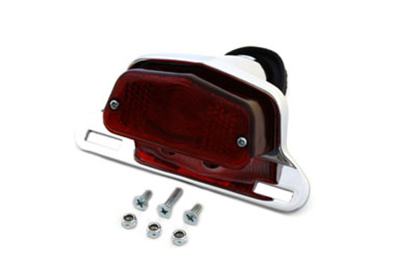 V-Twin - 33-1977 - Chrome Sport Tail Lamp Assembly Large Lucas Style