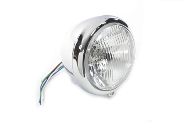 V-Twin - 33-2159 - 5-3/4 inch Round Headlamp Assembly Teardrop Style