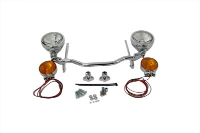 V-Twin - 33-2205 - Chrome Spotlamp Kit with Turn Signals - Fits 1986-2001 Harley-Davidson FLST