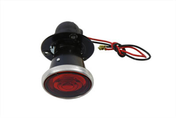 V-Twin - 33-2237 - Black 2 inch Round Tail Lamp with Bulb