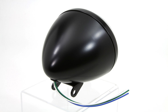 V-Twin - 33-2248 - Black 5-3/4 inch Round Headlamp Assembly Teardrop Style